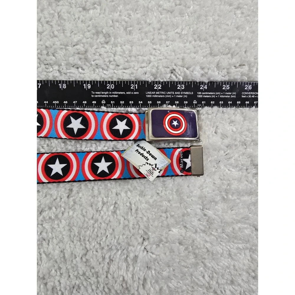 Marvel Captain America Shield Web Belt 48 Inch Adjustable Metal Buckle NWT